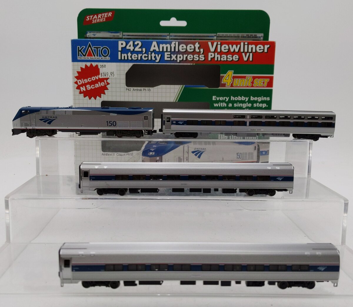 Kato 106-6285 N Scale Amtrak Passenger Train Set (Set of 4) LN/Box