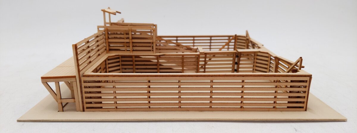 Generic S Scale Laser-cut Wooden Stock Pen Kit (Assembled) EX