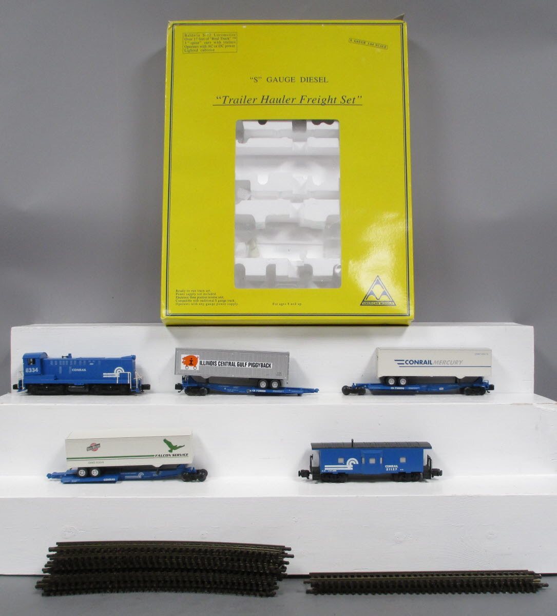 American Models BSSC1 Conrail Trailer Hauler S Gauge Freight Train Set LN/Box