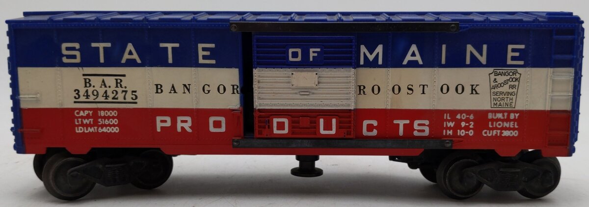 Lionel 3494-275 Vintage O State of Maine Operating Boxcar VG/Box