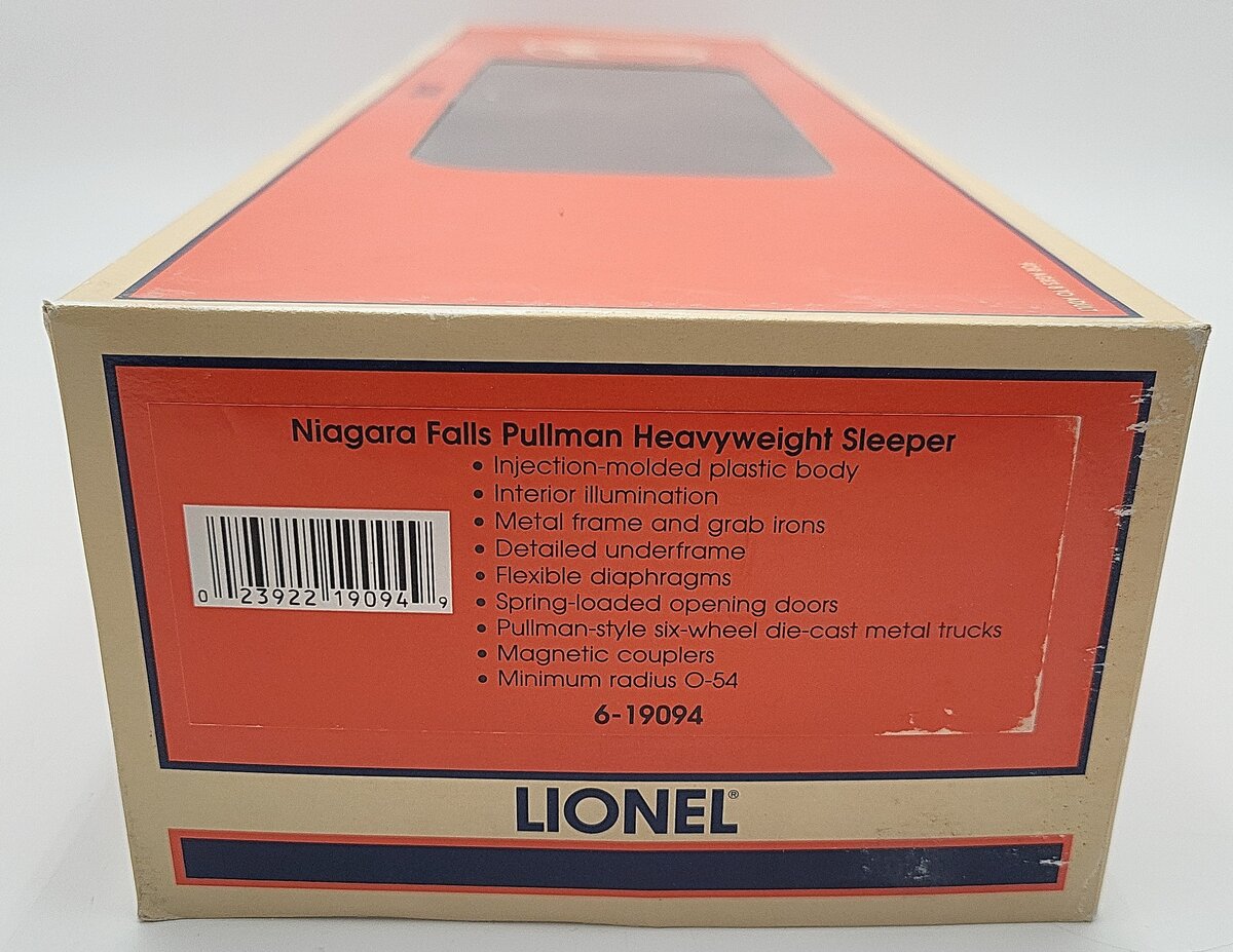 Lionel 6-19094 O Gauge New York Central Heavyweight "Niagara Falls" Sleeper Car LN/Box