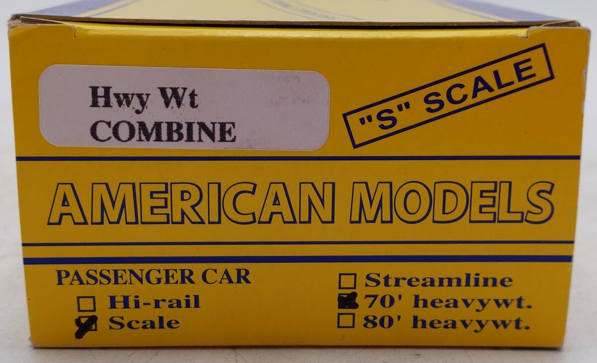 American Models S Scale Santa Fe Combination Passenger Car #3382 EX/Box