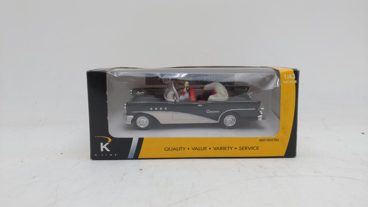 K-Line K-94694 1:43 Die Cast Kruisers Black/White 1955 Buick Century Convertible EX/Box