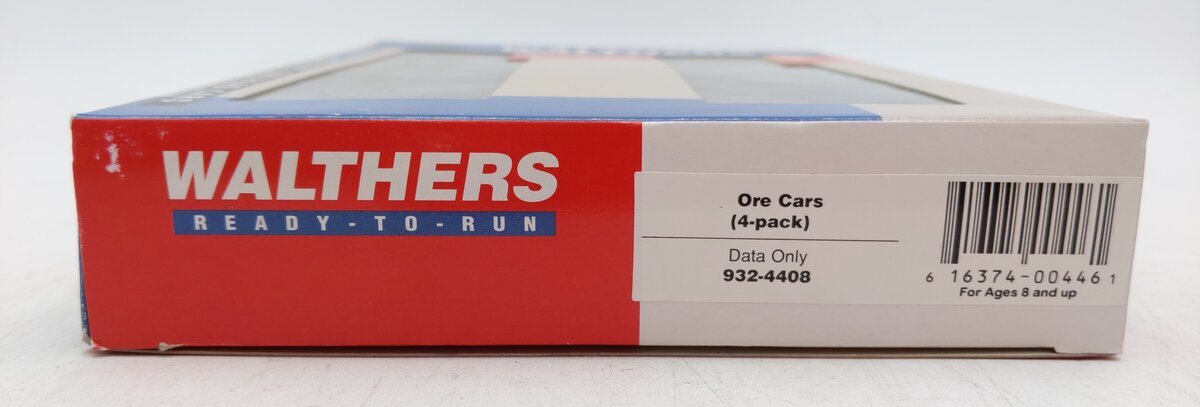 Walthers 932-4408 HO Scale Undecorated (Data Only) Ore Cars (Pack of 4) EX/Box