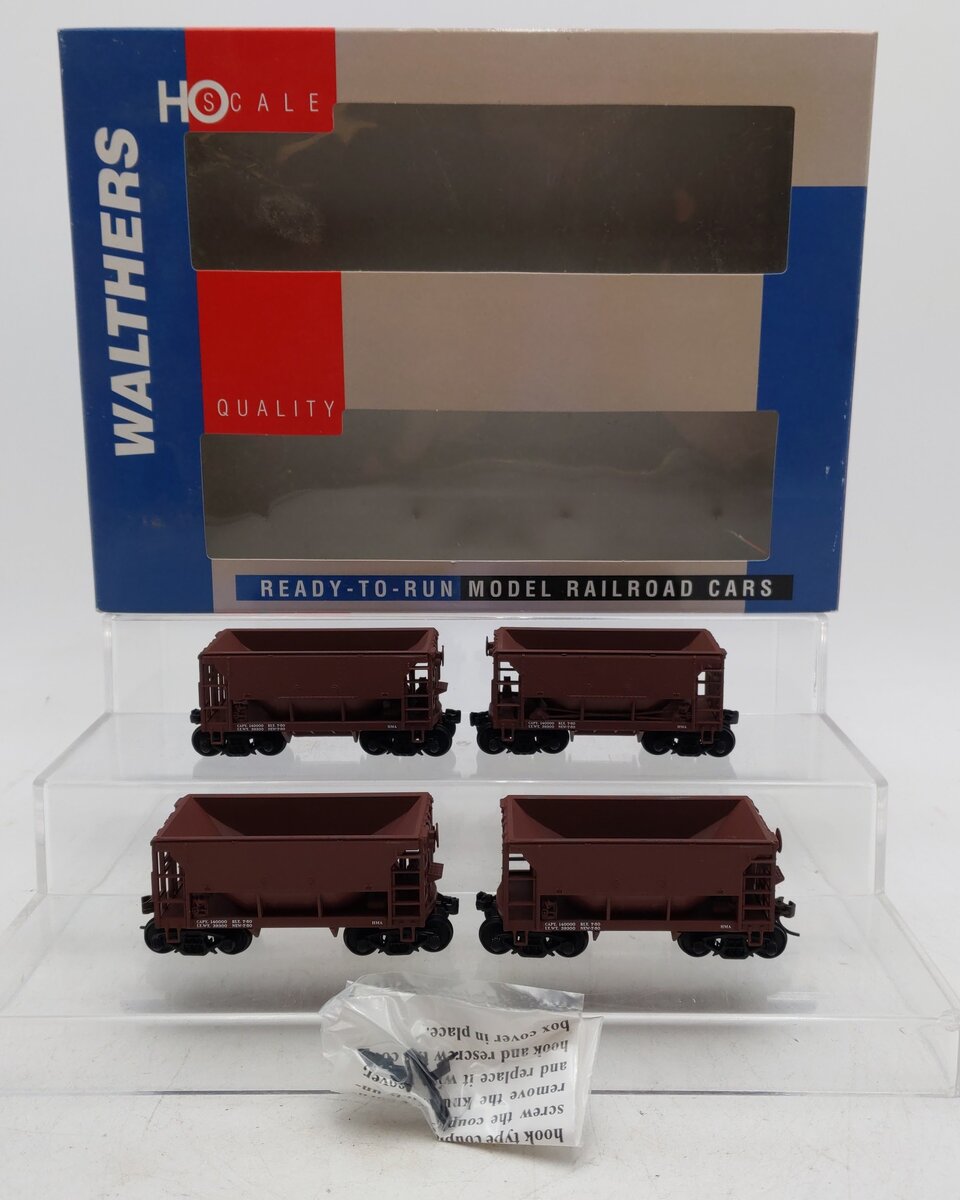 Walthers 932-4408 HO Scale Undecorated (Data Only) Ore Cars (Pack of 4) EX/Box