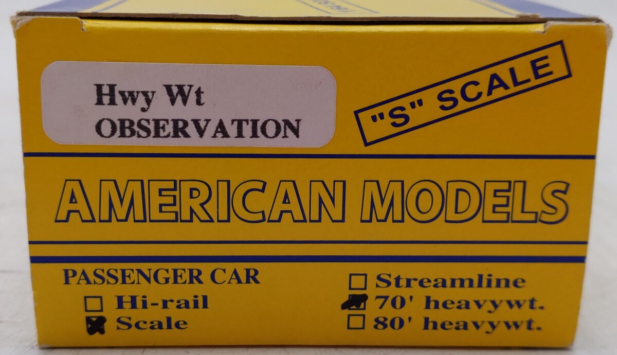 American Models S Scale Santa Fe Observation Passenger Car #1114 EX/Box