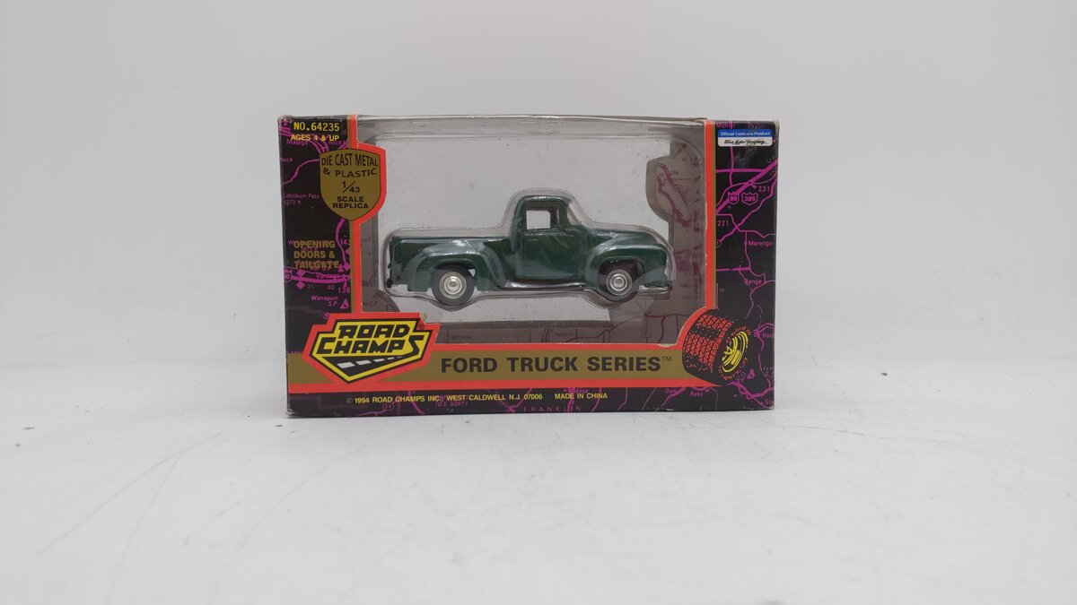 Road Champs 64235 1:43 Scale Green F-100 Ford Truck Series Die Cast Metal EX/Box