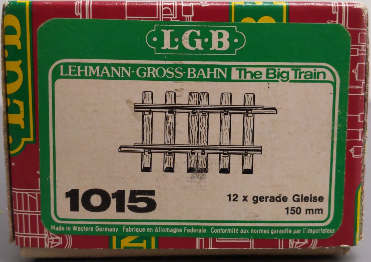 LGB 10150 G Scale 6" Brass 1/2 Straight Track Sections (12) VG/Box