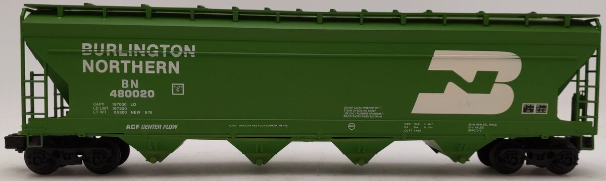 Weaver 1541 O Gauge BN 480020 4-Bay Covered Hopper/Box