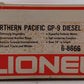 Lionel 6-8666 O Gauge Northern Pacific GP9 Powered Diesel Locomotive #8666 VG/Box