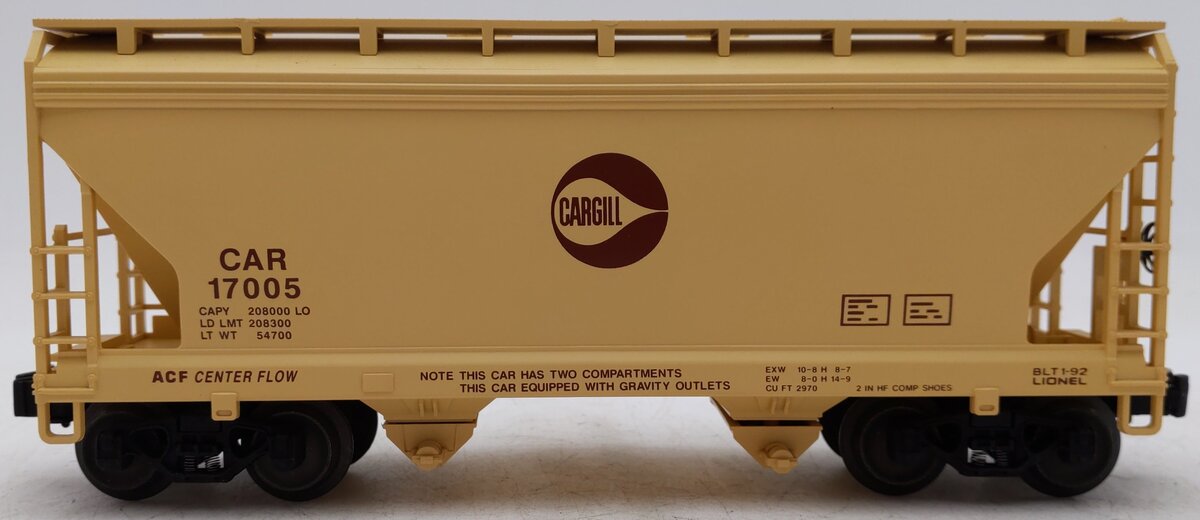 Lionel 6-17005 O Gauge Cargill 2-Bay Center Flow Hopper #17005 EX/Box