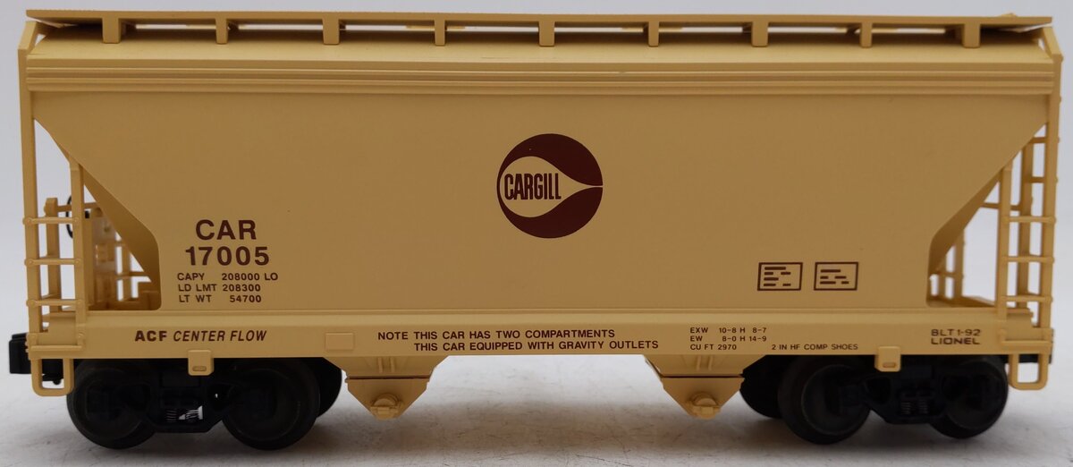 Lionel 6-17005 O Gauge Cargill 2-Bay Center Flow Hopper #17005 EX/Box
