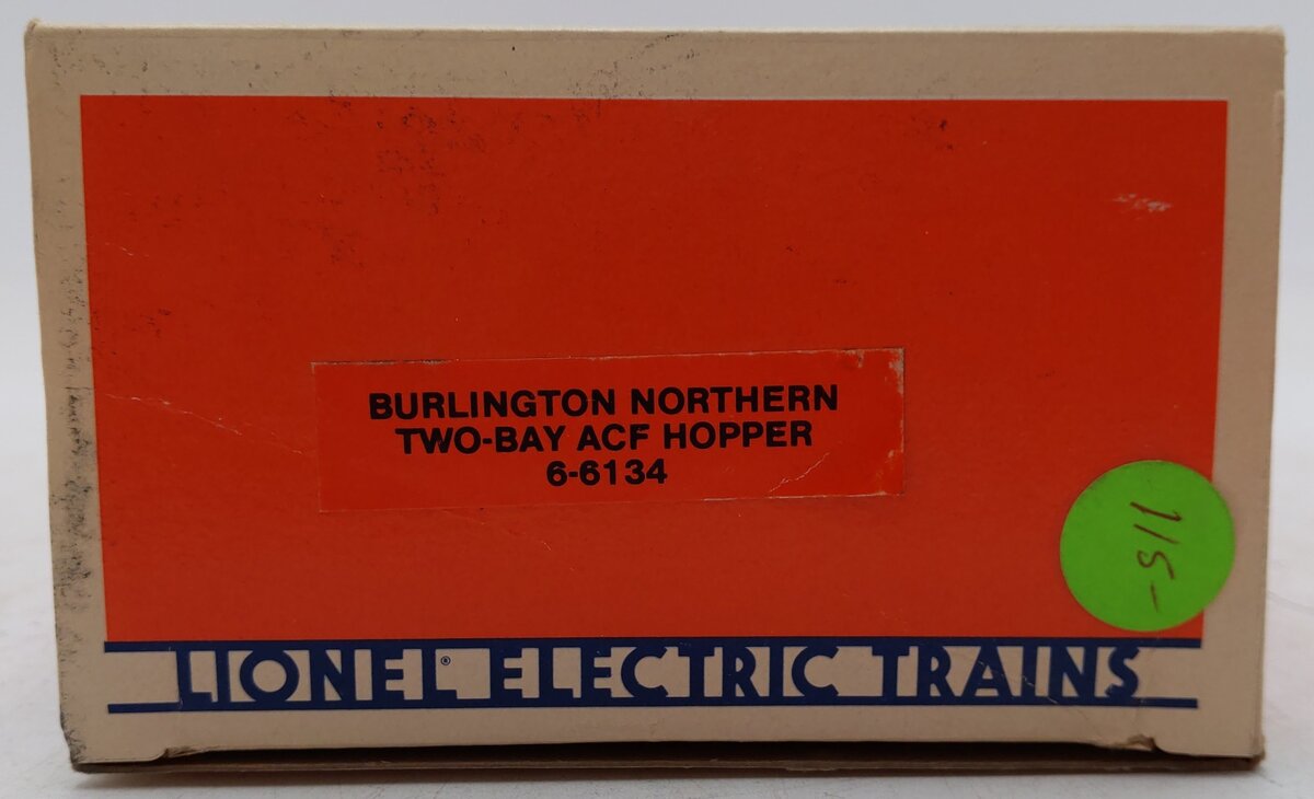 Lionel 6-6134 O Gauge Burlington Northern 2-Bay Center Flow Hopper #6134 EX/Box