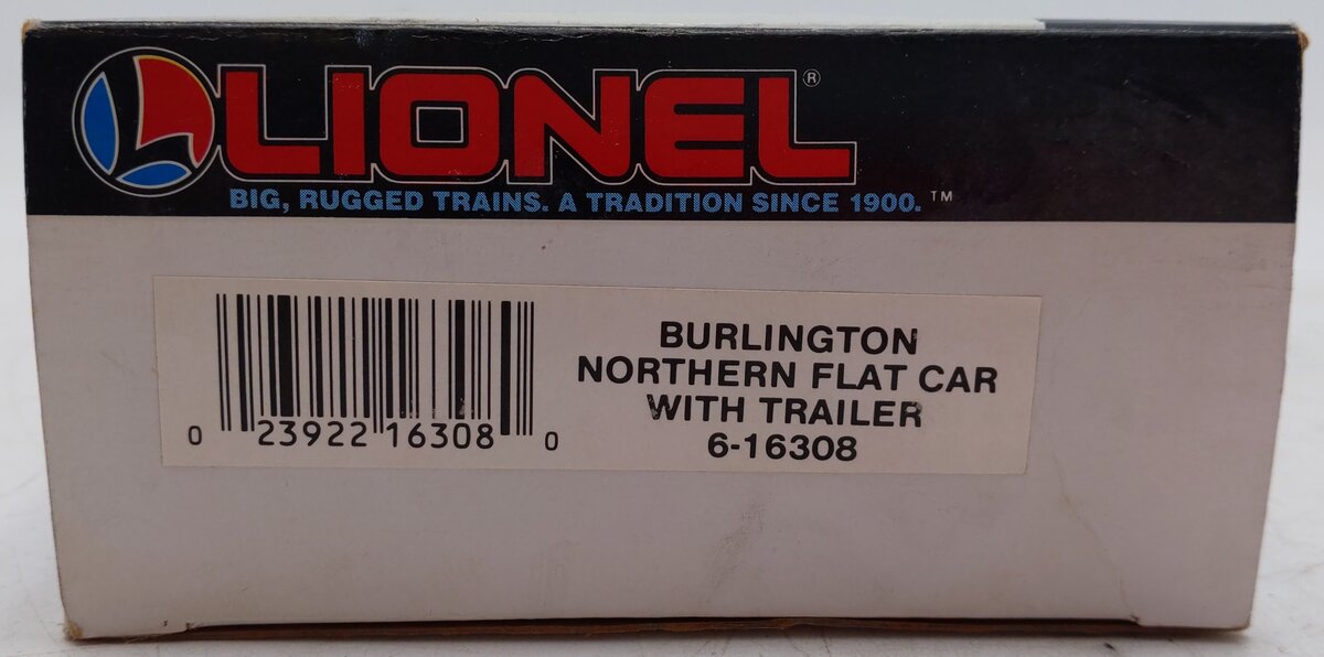 Lionel 6-16308 O Gauge Burlington Northern Flatcar w/Trailer #298224 VG/Box