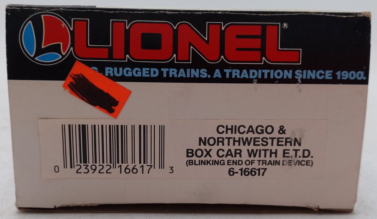Lionel 6-16617 O Gauge Chicago & Northwestern Boxcar with ETD VG/Box