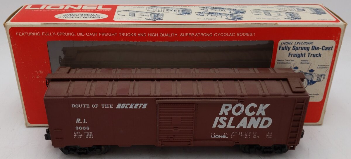 Lionel 6-9806 O Gauge Rock Island Boxcar #9806 VG/Box