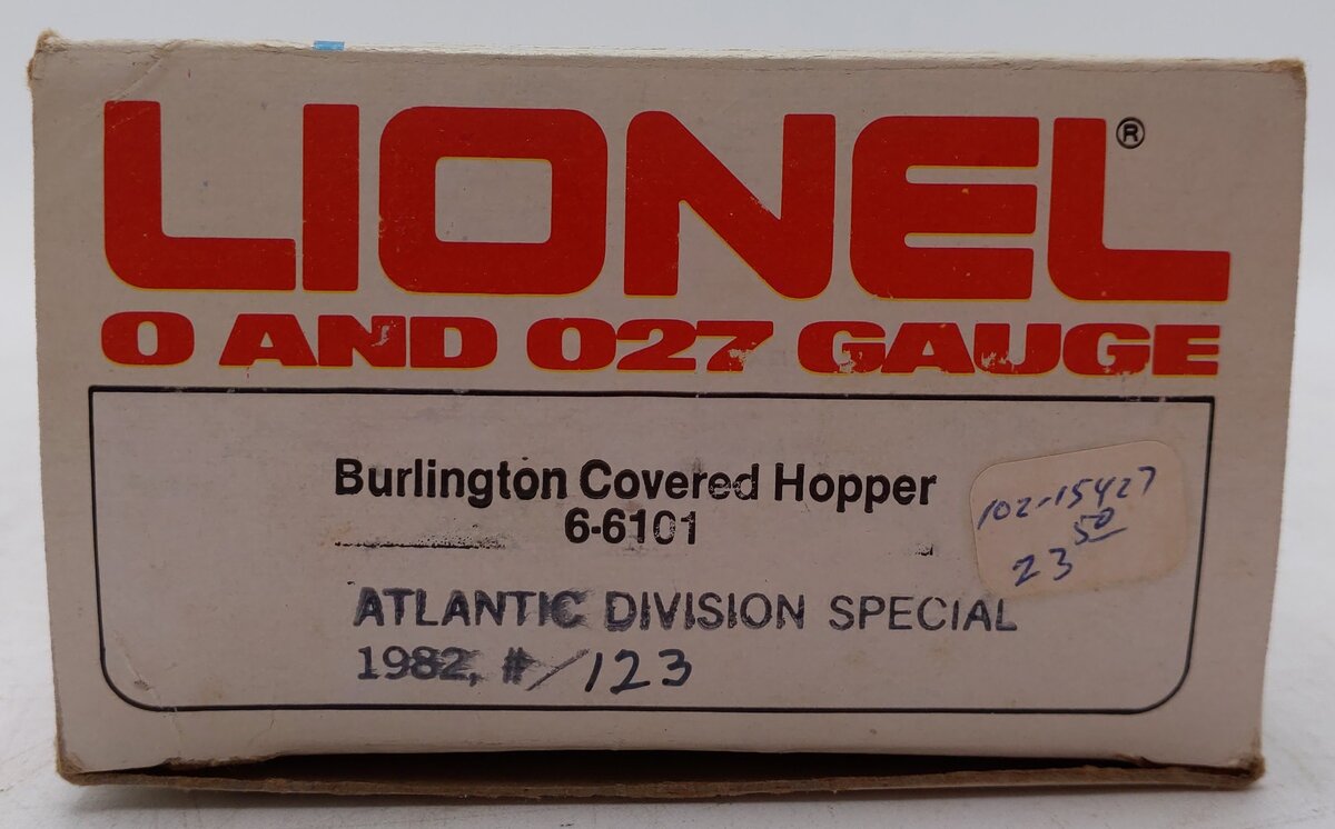 Lionel 6-6101 O Gauge Burlington Northern Covered Hopper EX/Box
