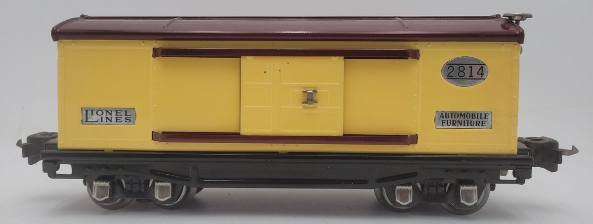 Lionel 2814 Vintage O Prewar Cream & Maroon Tinplate Boxcar