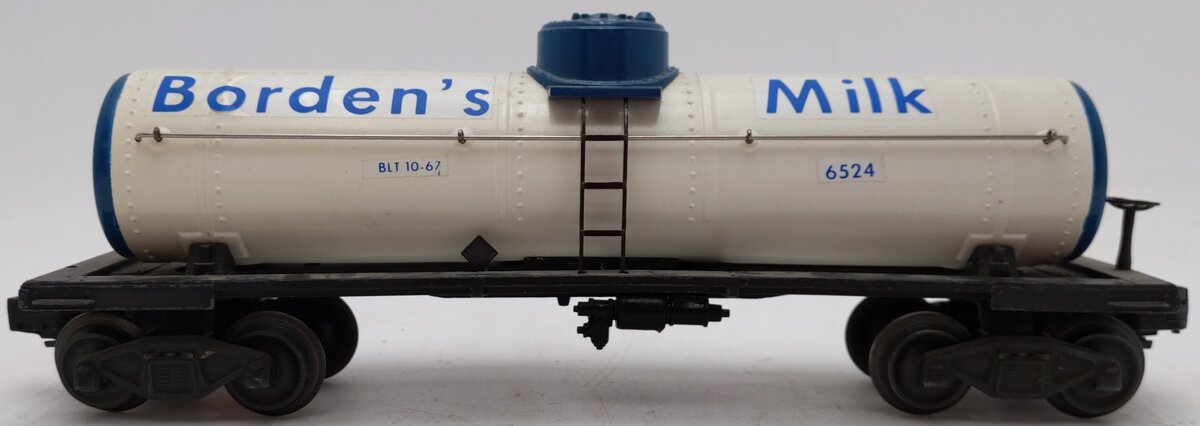 Lionel 6524 Vintage O Borden's Milk Tank Car- Orig. Sold by Madison Hardware EX