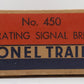 Lionel 450 Vintage O Postwar Operating Signal Bridge VG/Box