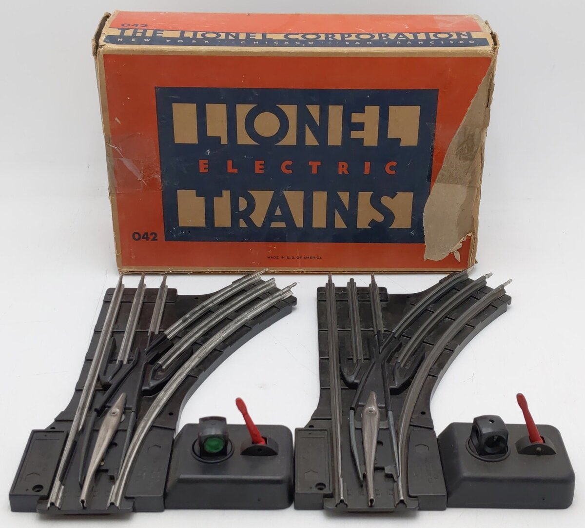 Lionel O42 Vintage O Gauge Manual Right-Hand Switches (Pair of 2) VG/Box