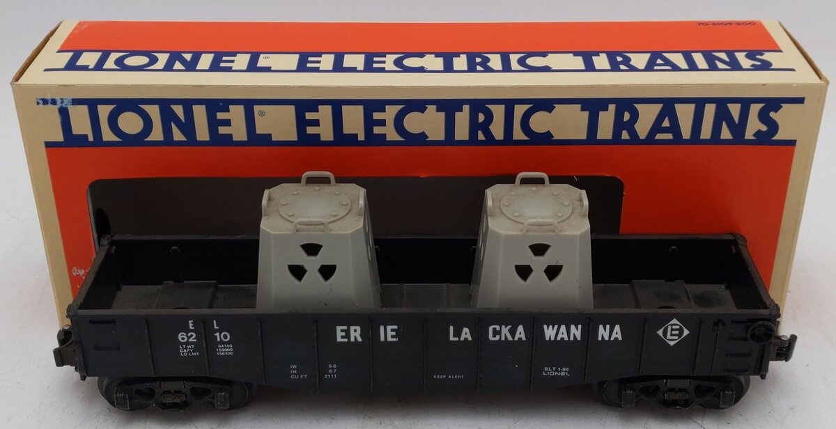 Lionel 6-6210 O Gauge Erie Lackawanna Gondola w/ Radioactive Containers VG/Box