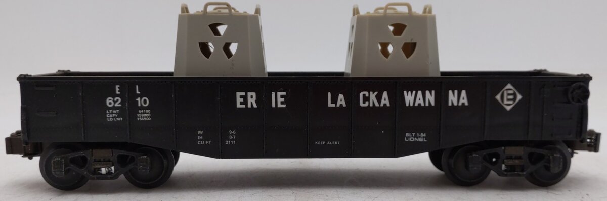 Lionel 6-6210 O Gauge Erie Lackawanna Gondola w/ Radioactive Containers VG/Box