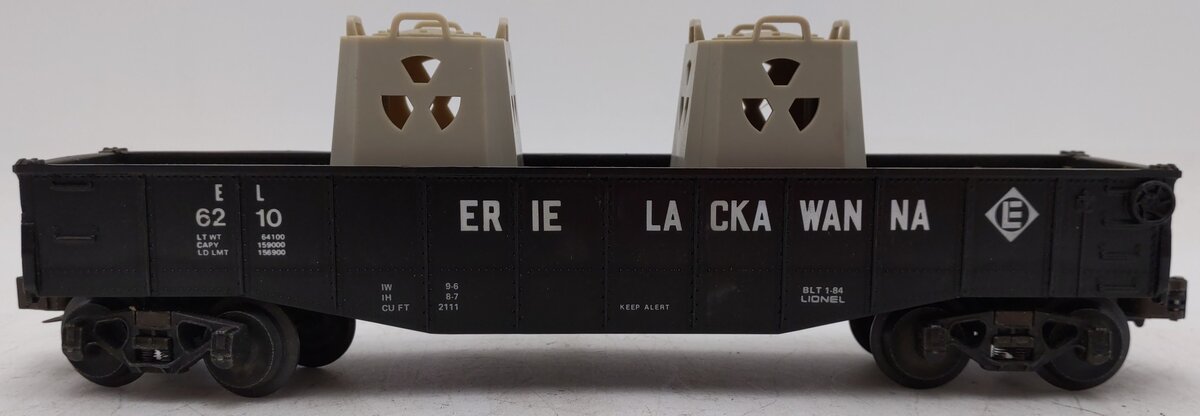 Lionel 6-6210 O Gauge Erie Lackawanna Gondola w/ Radioactive Containers VG/Box