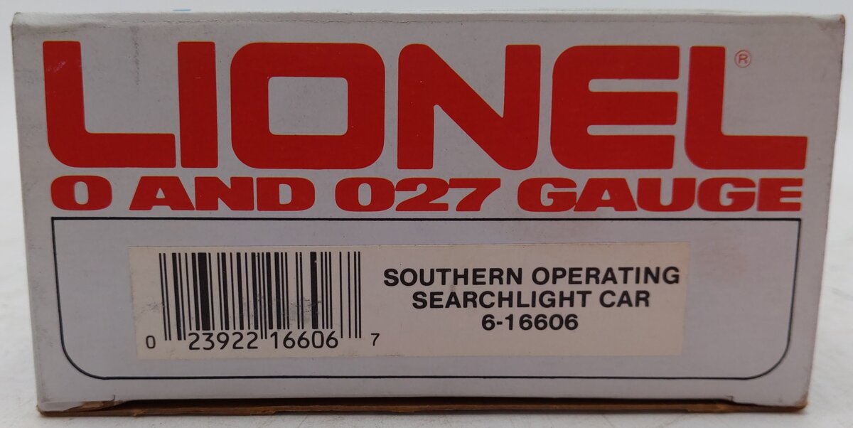 Lionel 6-16606 O Gauge Southern Operating Searchlight Car EX/Box