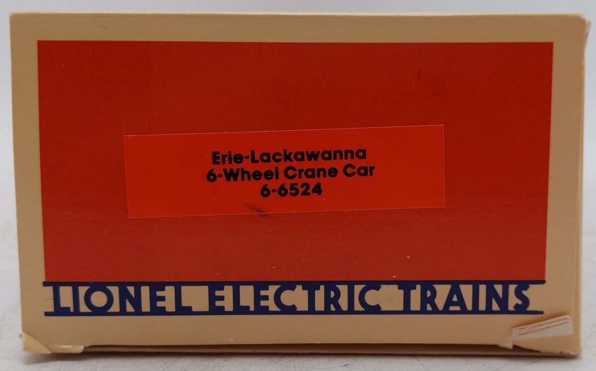Lionel 6-6524 O Gauge Erie Lackawanna 6 Wheel Crane Car EX/Box