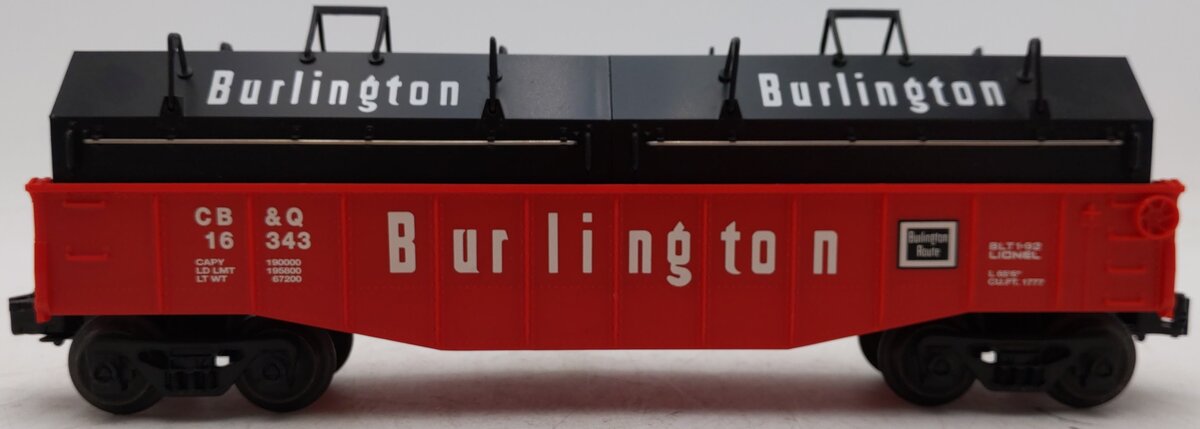 Lionel 6-16343 O Gauge Burlington Gondola w/Coil Covers VG/Box