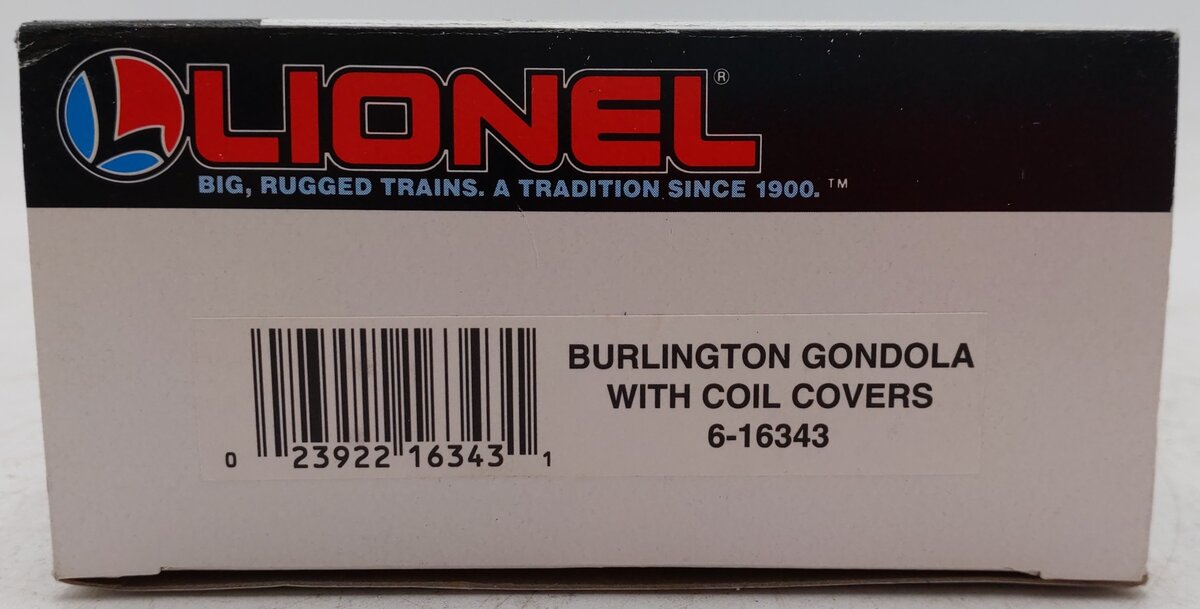 Lionel 6-16343 O Gauge Burlington Gondola w/Coil Covers VG/Box
