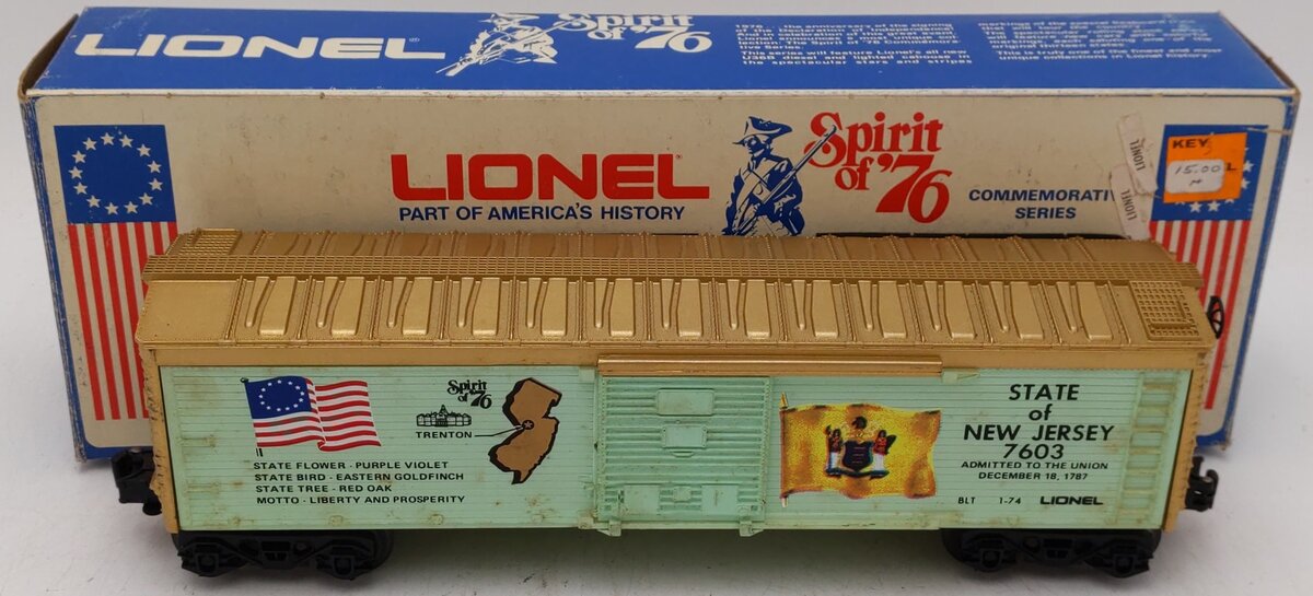 Lionel 6-7603 O Gauge State of New Jersey Boxcar #7603 VG/Box