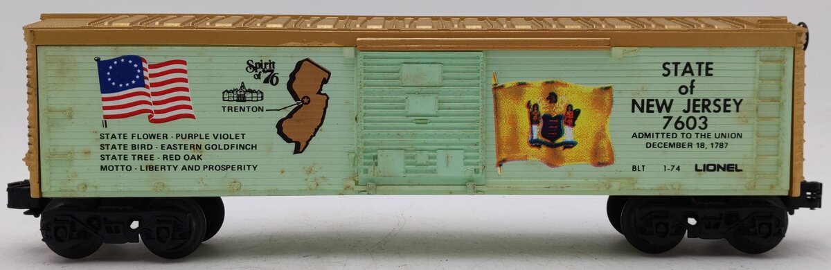 Lionel 6-7603 O Gauge State of New Jersey Boxcar #7603 VG/Box