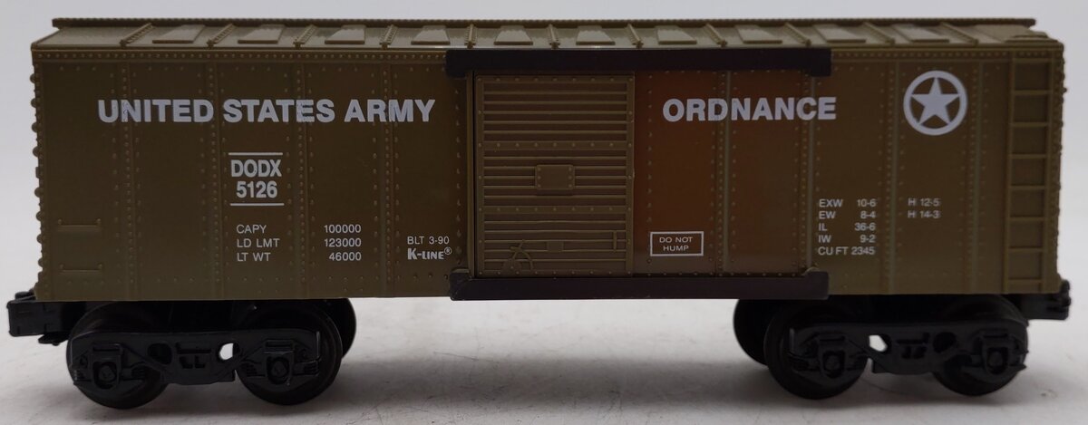 K-Line K5126 O Gauge Army Supply Boxcar #5126 EX/Box