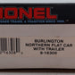 Lionel 6-16308 O Gauge Burlington Northern Flatcar w/Trailer #298224/Box
