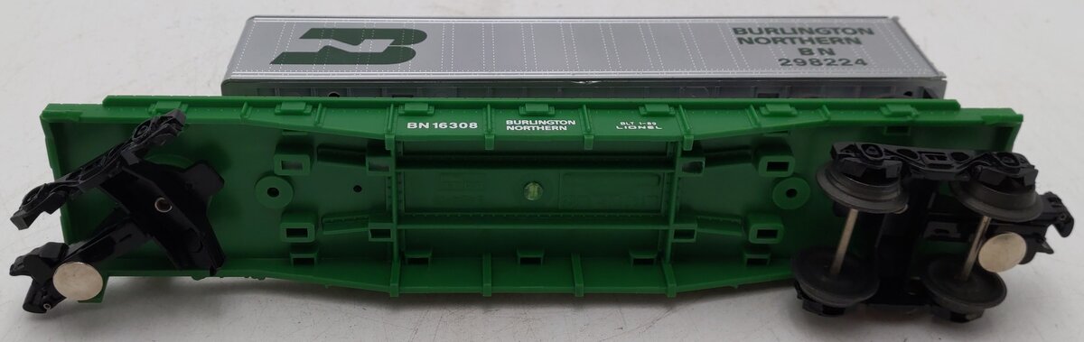 Lionel 6-16308 O Gauge Burlington Northern Flatcar w/Trailer #298224/Box
