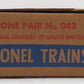Lionel O42 Vintage O Manual Left-Hand & Right-Hand Switches (Pair of 2) VG/Box