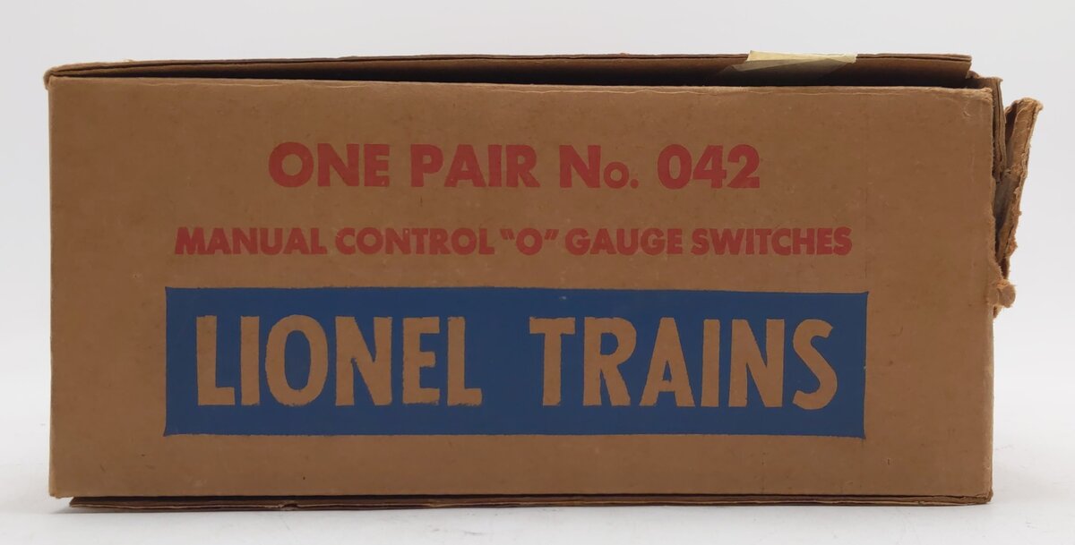 Lionel O42 Vintage O Manual Left-Hand & Right-Hand Switches (Pair of 2) VG/Box