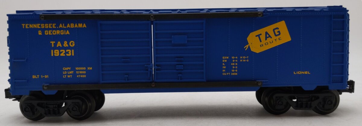 Lionel 6-19231 O Gauge Tennessee, Alabama and Georgia Double Door Boxcar LN/Box