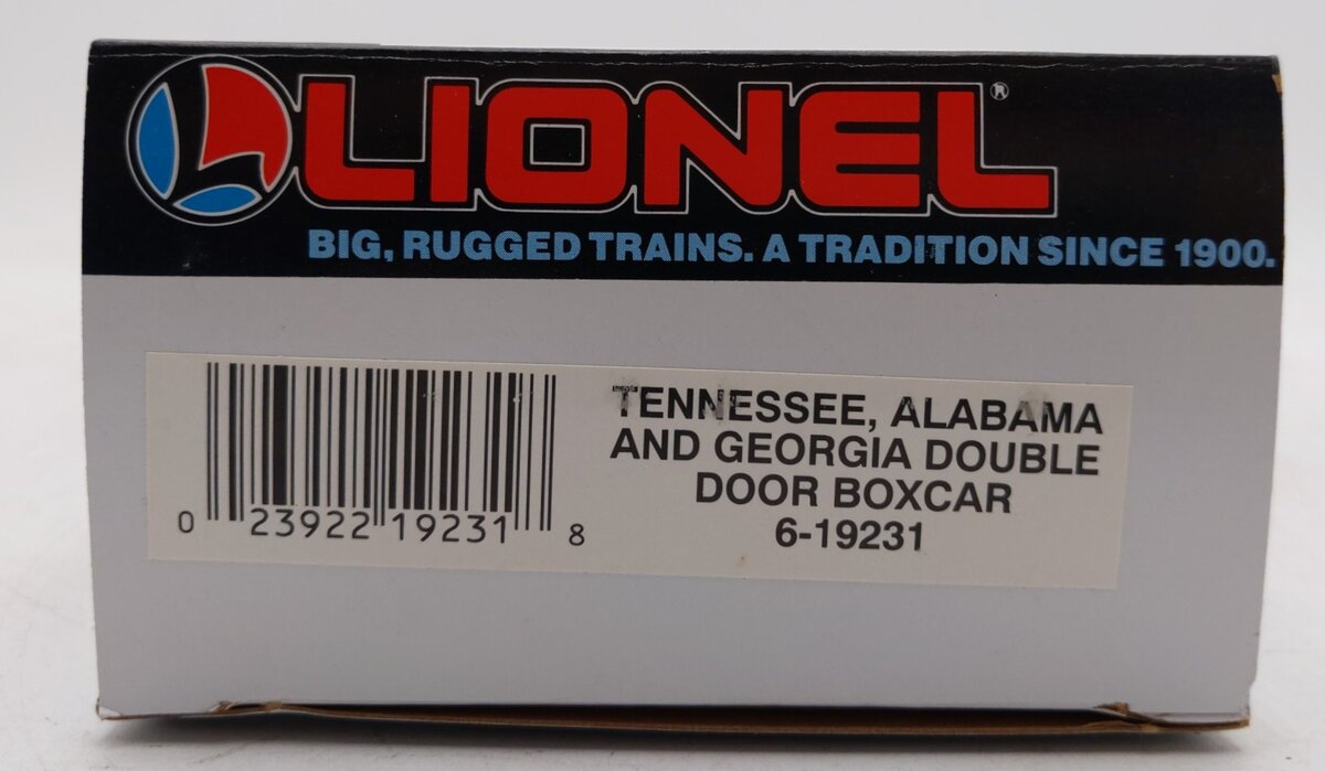 Lionel 6-19231 O Gauge Tennessee, Alabama and Georgia Double Door Boxcar LN/Box