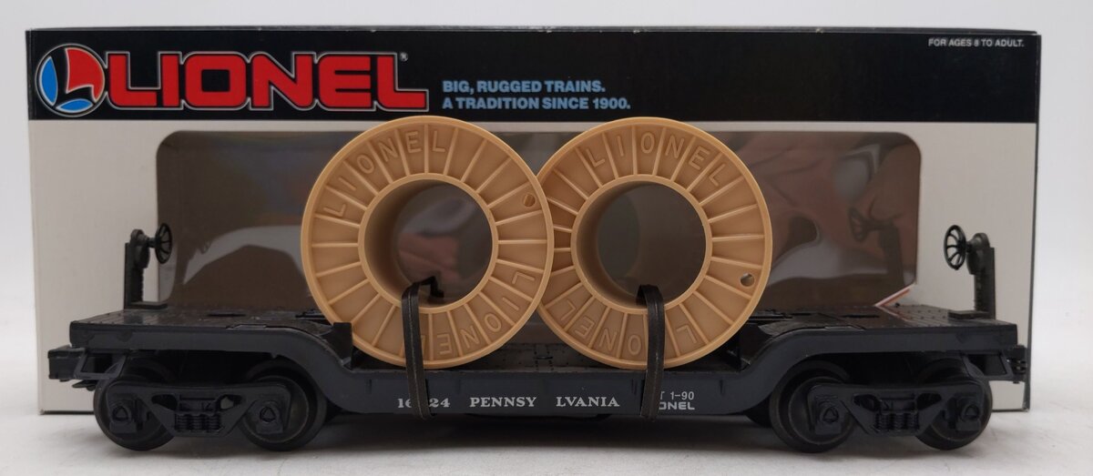 Lionel 6-16324 O Gauge Pennsylvania Depressed Center Flatcar with Cable Reels LN/Box