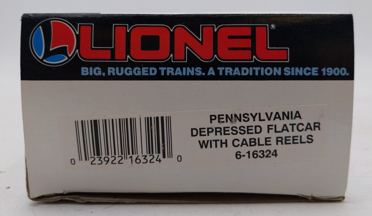 Lionel 6-16324 O Gauge Pennsylvania Depressed Center Flatcar with Cable Reels LN/Box