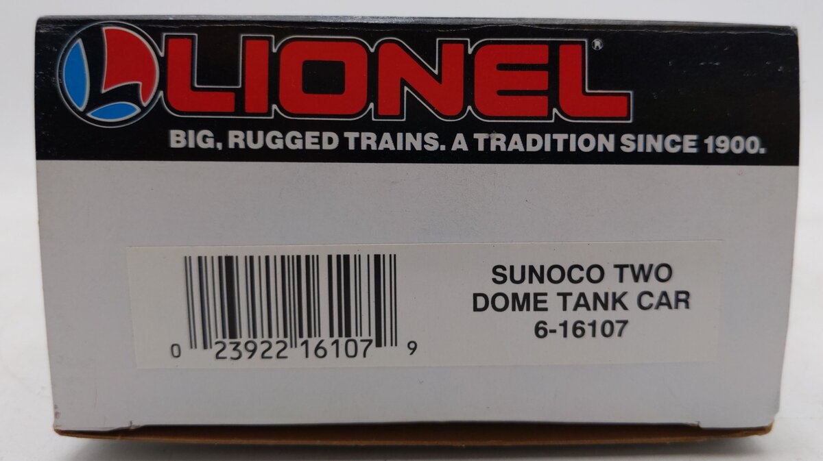 Lionel 6-16107 O Gauge Sunoco Black Double Dome Tank Car #16107 EX/Box