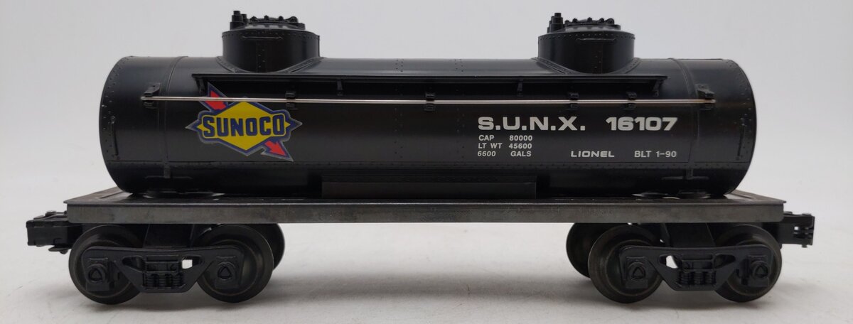 Lionel 6-16107 O Gauge Sunoco Black Double Dome Tank Car #16107 EX/Box