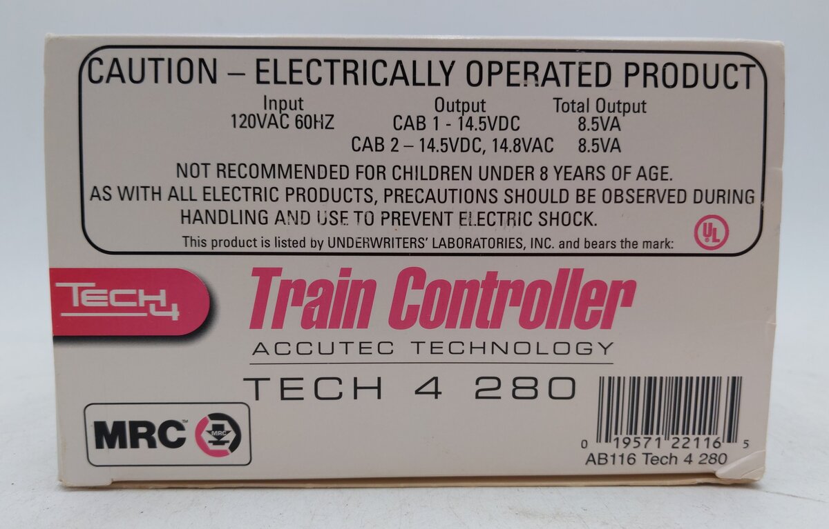 MRC AB116 Tech 4 280 Dual Power 16VA Train Controller EX/Box