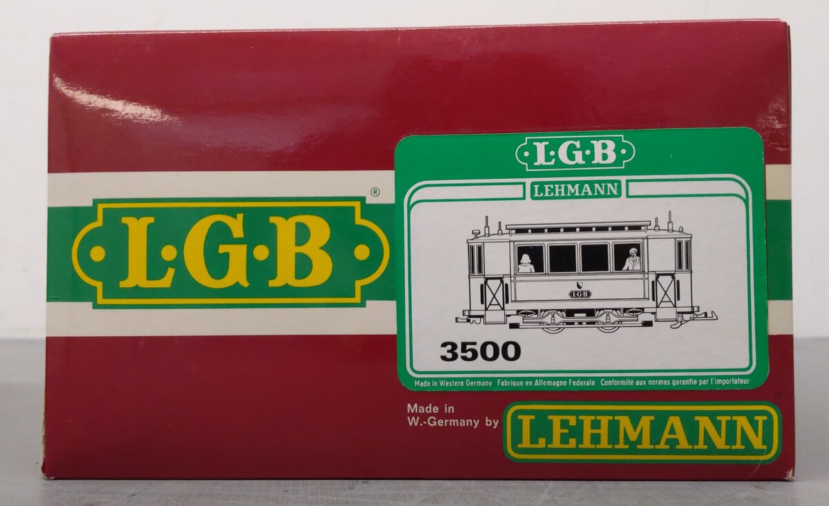 LGB 3500 G Scale Yellow Non-Powered 'Martini' Streetcar/Trolley (Plastic Wheels) VG/Box