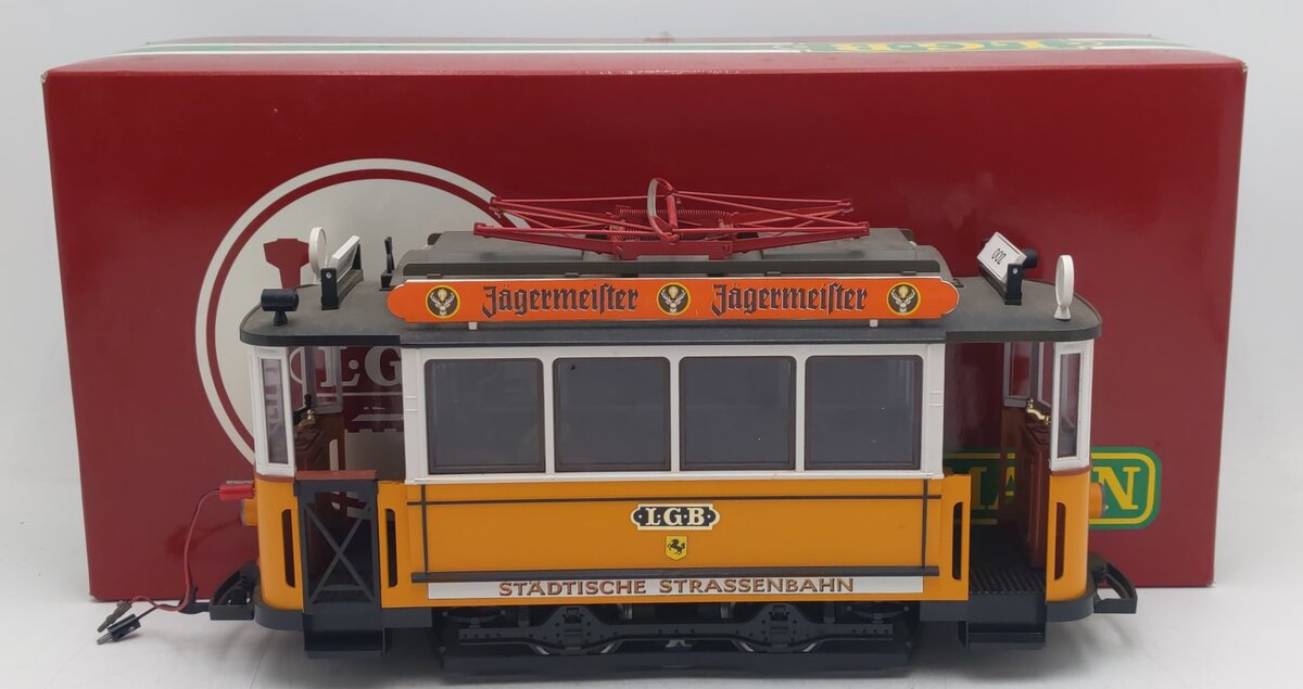 LGB 2035 G Scale Jagermeister Streetcar/Trolley VG/Box