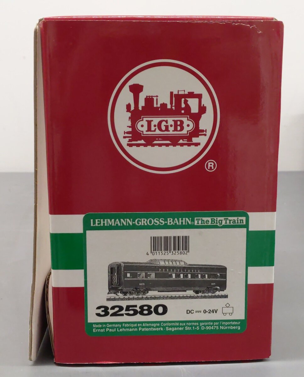 LGB 32580 G Scale Custom Pennsylvania Illuminated Vista Dome Car #7266 EX/Box