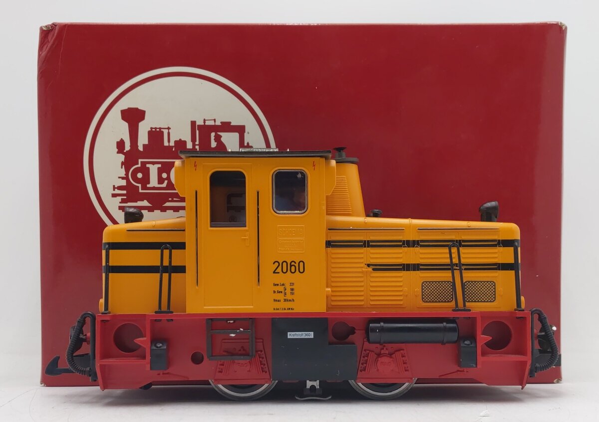 LGB 2060H G Scale Yellow Diesel Locomotive with Horn #2060 EX/Box